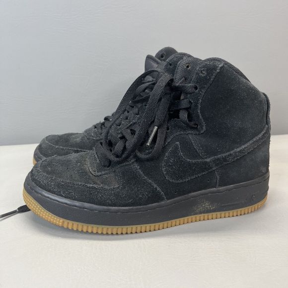 Black Gum Air Force High Suede Women's Nike Air Force High Black
